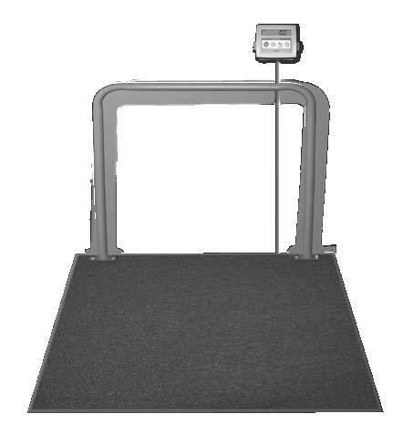 Dialysis Scale Model SD-1000 36 in W x 36 in L - 1,000 lb mild steel painted scale with anti-slip rubber surface 36 in (H) x 30 in (L) handrail and mounting hardware Motiontrap TM (movement