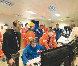 Busiest place on-board: the Sevan Voyageur s control room just three weeks before the scheduled date of sailing.