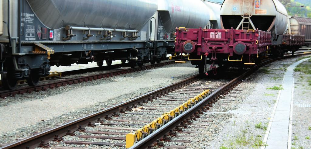Trackguard Retarder TKG gradient compensation retarder The innovative element for the automation of train formation yards Gradient compensation retarders are used to retard cars, primarily in train