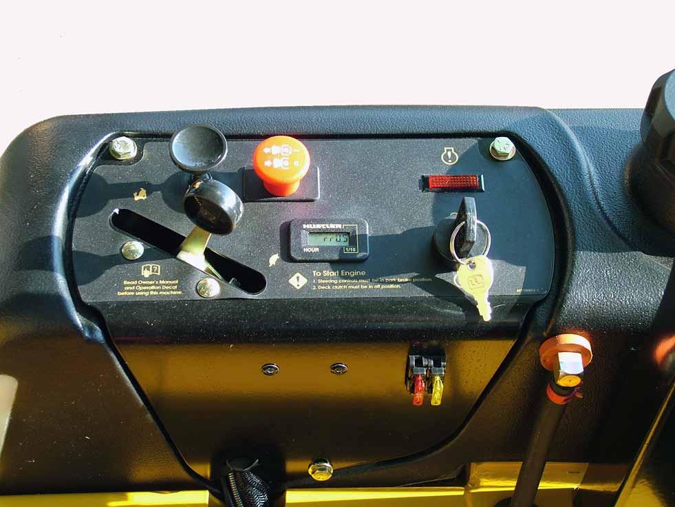 The machine incorporates a separate seat switch which will stop the tractor engine when the operator is unseated for any reason while the tractor is operating.