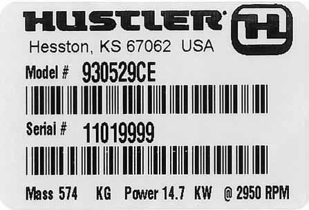 GENERAL INFORMATION This manual applies to the following Hustler Turf Equipment equipment lines: FasTrak Super Duty 48/54/60 To the new owner Hustler FasTrak Super Duty 48/54/60 mowers are designed