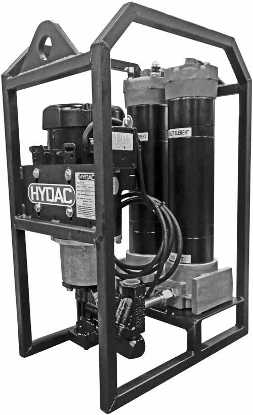 OF5HD-HV Framed Series Compact Dual Stage Filtration System for High Viscosity Hydraulic Schematic M Description HYDAC s newest addition to the off-line kidney loop family offers the user the ability