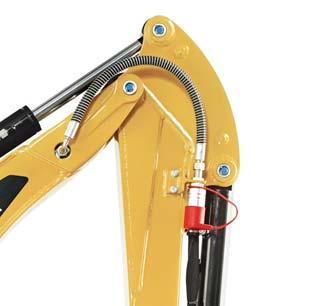 The matched cooling system is designed to accommodate working within confined areas and also the powerful Cat hammer.