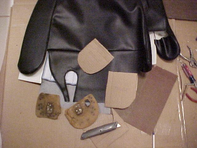 TURNING TO THE SEAT BACK COVER, MAKE CARDBOARD TEMPLATES