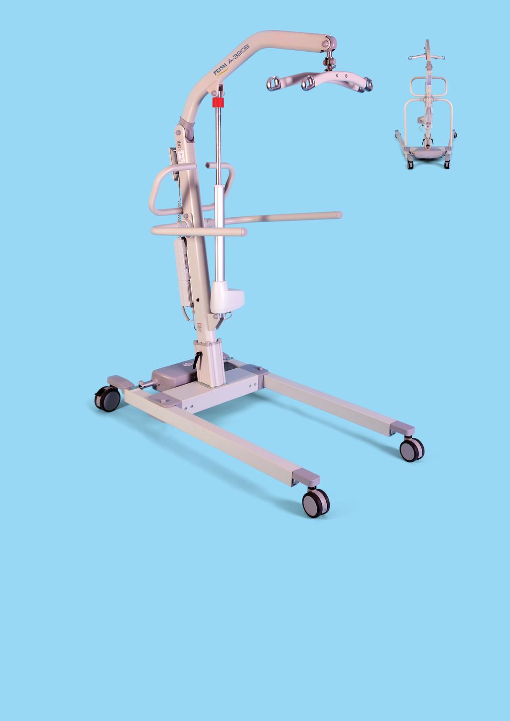 A-320B Bariatric Mobile Hoist When you require a higher weight capacity hoist the Prism A-320B Bariatric Aluminium Mobile Hoist has a safe working load of 320kg.