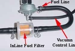 Your ATV is equipped with an inline fuel filter to prevent dirt and debris from entering the carburetor and engine. Check the filter for dirt or damage before each ride and at each refueling.