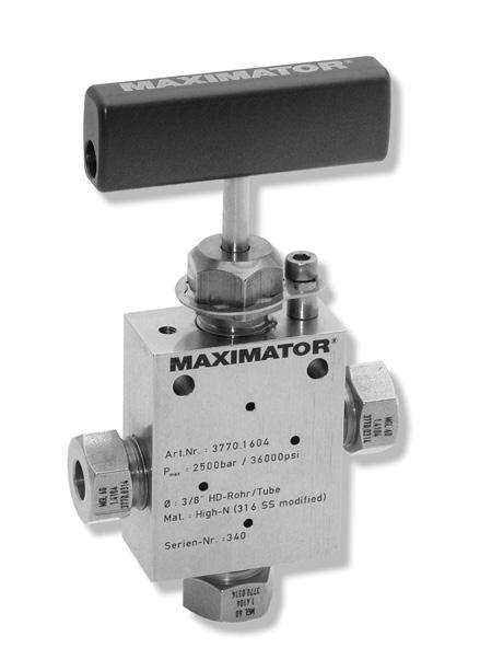 igh Pressure Valves Pressures to 36,000 psi TNOLOS MXMTOR high pressure valves with metal to metal seats have a high level of safety and reliability under adverse operating conditions.