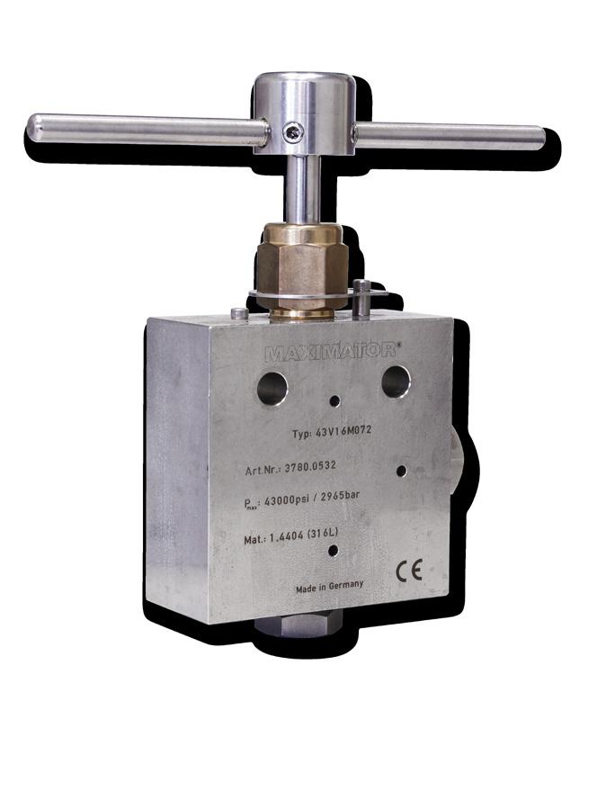 igh Pressure Valves Pressures to 43,000 psi TNOLOS MXMTOR high pressure valves with metal to metal seats have a high level of safety and reliability under adverse operating conditions.
