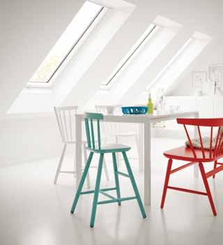 Roof Windows The NEW VELUX white painted roof window provides a touch of elegance for all living spaces.