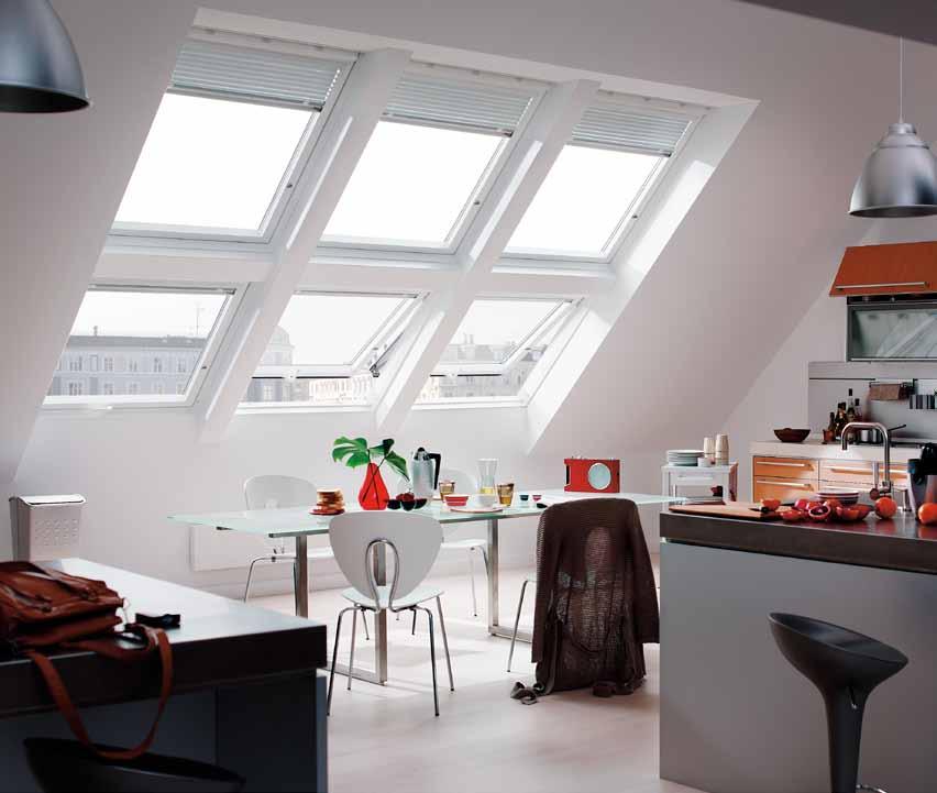 Sash rotates inward for easy glass cleaning from inside. Optional insect screen available. Not NFRC certified. Note: Roof windows are not designed to be used in close combination with skylights.