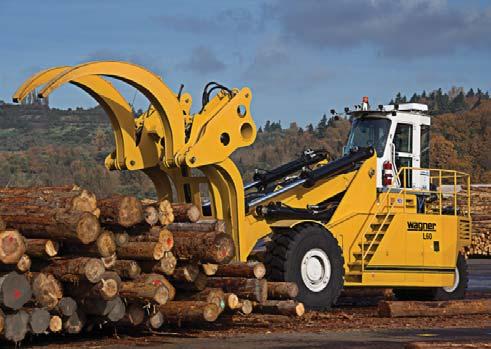 Two-wheel drive units are ideal for well maintained or paved log yards.