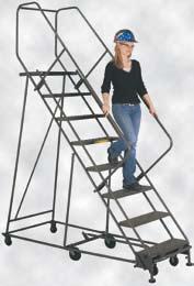 Steps 42" 13 16 Steps Turns in 1/2 the Radius of Standard Ladders P11R2-RT PD8R2-RT Six Wheel Turn Radius Standard Ladder Turn Radius 6-Wheeler SAF-T lock retracts middle and front casters for