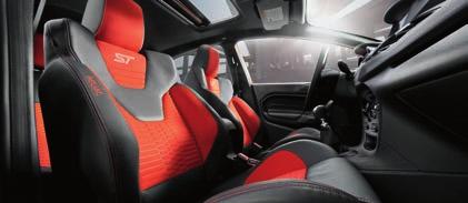 boom of the Audio System from Sony with HD Radio Technology. Behind the perforated leather-wrapped steering wheel in Fiesta ST,