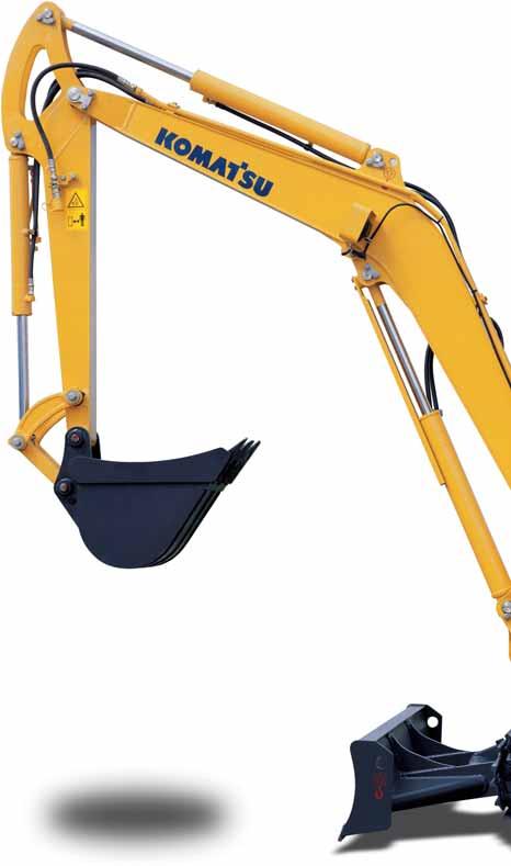 PC35MR-2 M INI-EXCAVATOR WALK-AROUND Tradition and Innovation The new compact mini-excavator is the product of the competence and the technology that KOMATSU has been acquiring for over the past