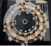 Figure 3. The rotor disc and permanent magnet poles of the double sided internal stator AFPM generator.