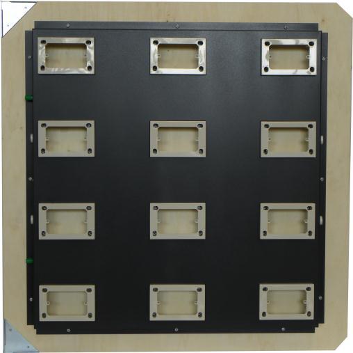 interconnected junction boxes; it simulates a wall on which it is possible to connect the different modules that can be found in civil installations, such as switches, deviators, buzzers, sockets,