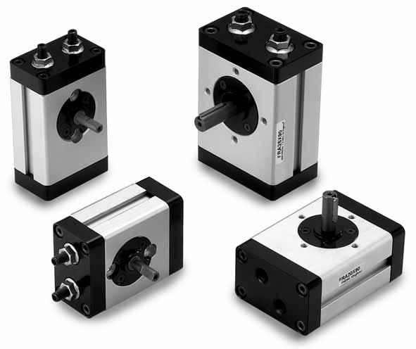 FRA Series Features 1. Magnetic pistons are standard on all models. 2. Compact design saves space. 3. Rectangular body design has end caps with ports in one end and adjusting screws at opposite end.