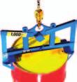 steel drums, 34"- 36" long Alloy steel lifting ring, steel rods, malleable iron hooks Capacity: 1000 lbs. Weight: 5 lbs. Model No.