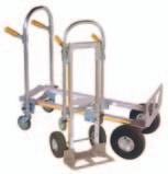 ALUMINUM HAND TRUCKS ALUMINUM HAND TRUCKS Strength, durability and versatility in a lightweight truck. Totally modular trucks have no welds to break. 500 lbs. capacity on all models.