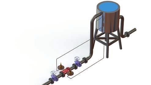 The pilot valves located outside the tank tower. There is no need any floats. One of the pilot valve control the main valve according to minimum water level.