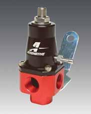 Either of these regulators is rated for continuous duty or racing applications. Both regulators deliver the highest fl ow and pressure control available. Base pressure is adjustable from 30 to 70 PSI.
