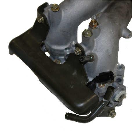 34. Reinstall the driver side Fuel Pipe Protector to insure that the rail and fittings have adequate clearance, the front edge of the Fuel Pipe Protector may need clearanced to allow room for the