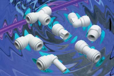 EXPANDED LINE The PP Range of Polypropylene Fittings The PP Range of inch-size push-in fittings is offered for tube sizes 1/4" O.D. to 1/2" O.D. The fittings are manufactured in white polypropylene with food grade EPDM o rings.