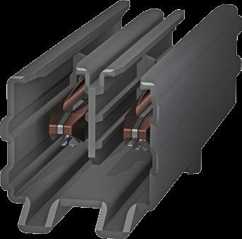 Rail Connectors Plug-in connectors for two conductor rails.
