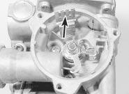 12a Correct location of choke lever housing gasket with tab (A) positioned as shown - Ford VV carburettor 4 Mark the bi-metal housing-to-choke body joint with quick-drying paint to ensure correct