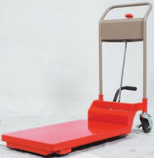 Major features of the HLH Series Hydraulic cylinder Casters with brakes Foot pedal type Overloading prevention device Nose dive prevention valve