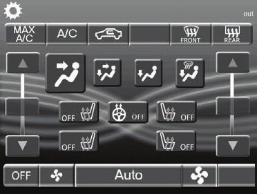 Climate Control Status ATTENTION: The rear-view camera Input is used to display the climate control status and personalization menu.