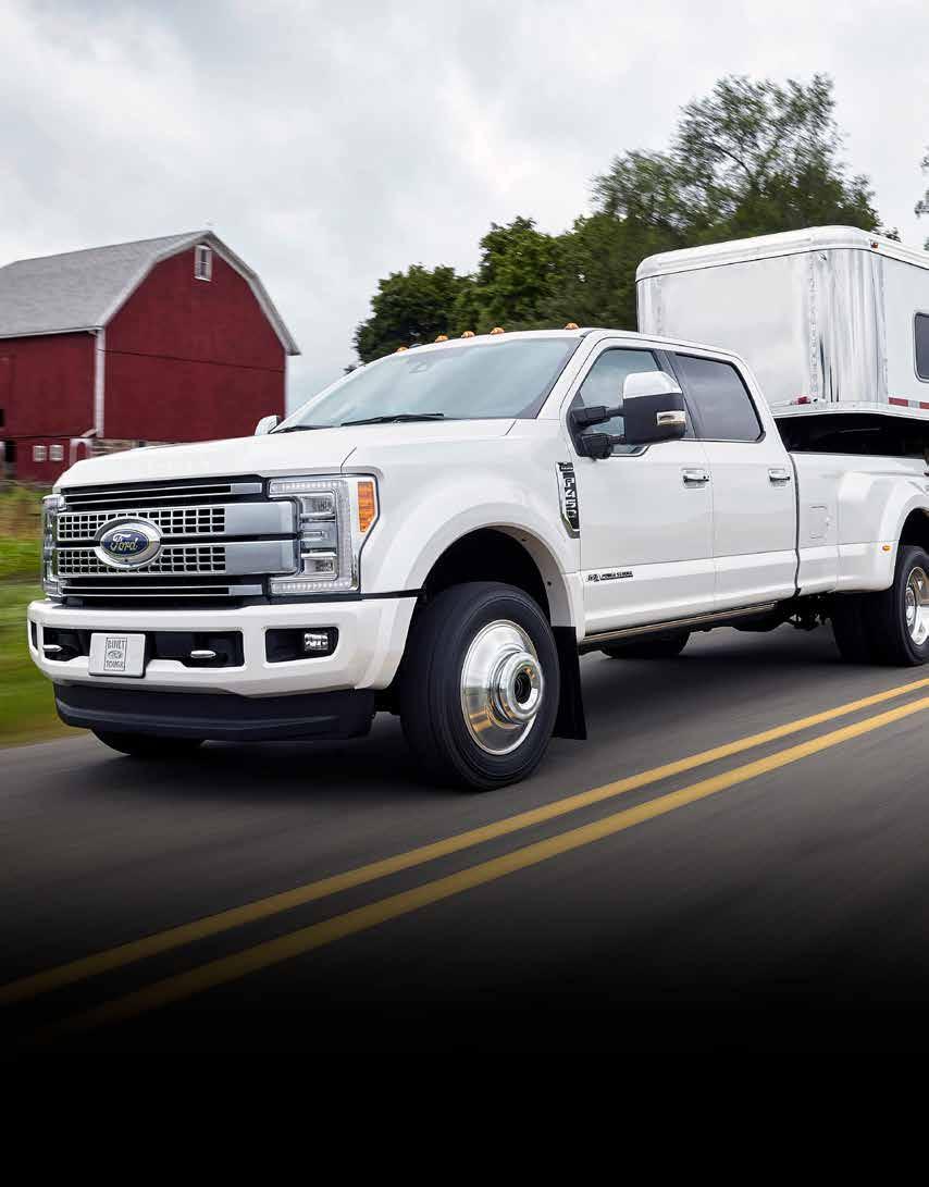 4 SUPER DUTY PICKUPS A NEW LEVEL OF TOUGHNESS. HORSEPOWER 440 hp @ 2,800 rpm (1) TORQUE 925 lb.-ft. @ 1,800 rpm (1) CONVENTIONAL TOWING up to 21,000 lbs. (2) 5TH-WHEEL TOWING up to 27,500 lbs.