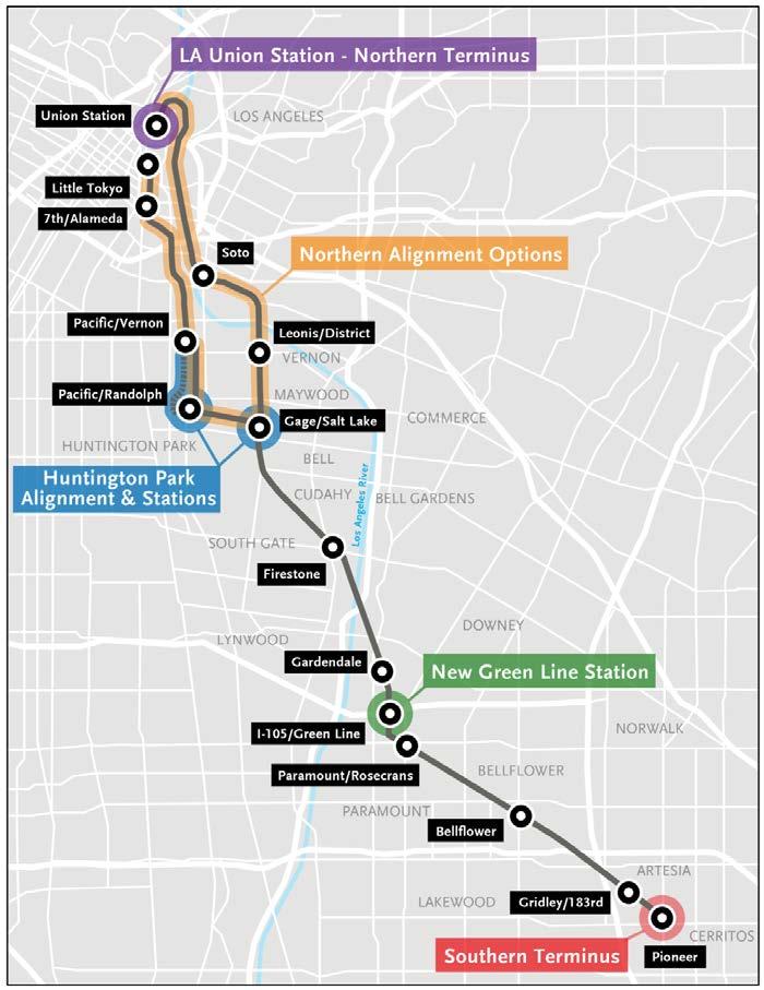 Metro TRS Overview 1. Southern Terminus - City of Artesia Pioneer Station as new terminus 2. New Green Line Station - Constructing station in active freeway and rail line 3.