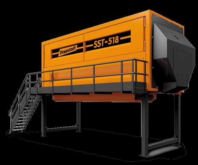 Drum-screens used by the SST 518 E are identical to those used by Doppstadt s mobile machine versions and therefore interchangeable.