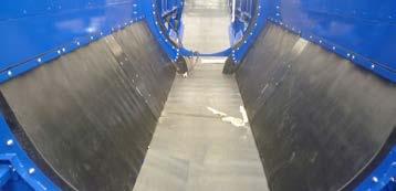 combination of steep drum hopper sides and extremely wide