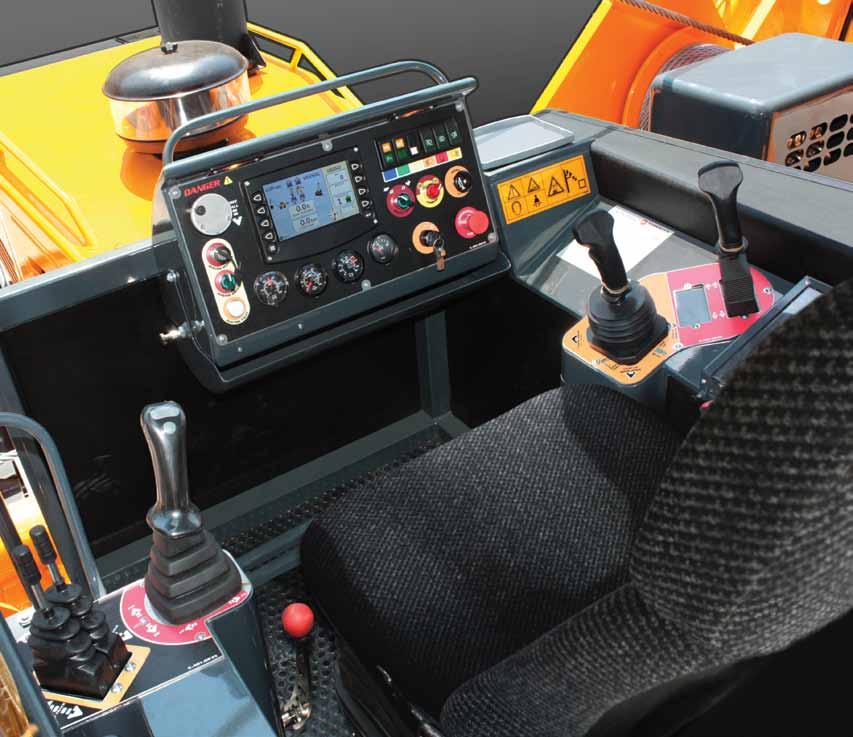 STATE-OF-THE-ART CABIN Controls With only 2 joysticks, the operator can operate both winches, increase/decrease the engine s