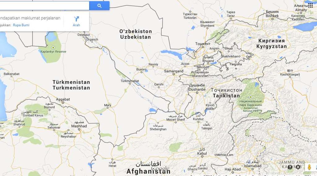 Afghanistan to Capital Cities in the Region Kabul Almaty (1,996 km) Kabul Ashgabat (1,556 km)