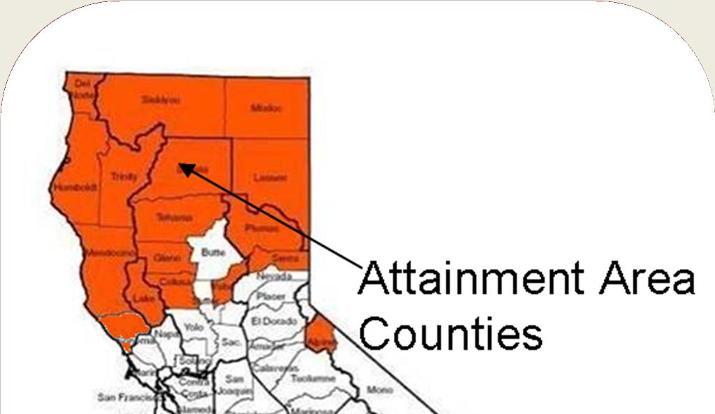 Section E: NO x Exempt Area Operation Alpine, Colusa, Del Norte, Glenn, Humboldt, Lake, Lassen, Mendocino, Modoc, Monterey,