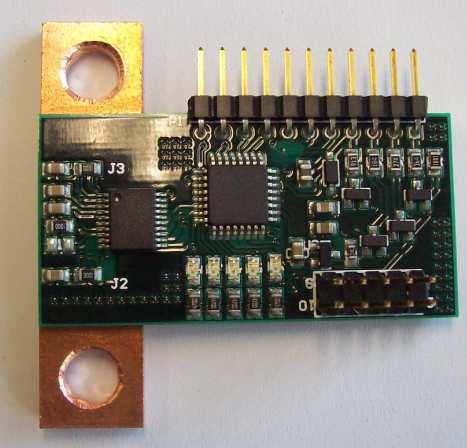 Fig. 3: the e-scooter SOC gauge reference design board The rest of the board (shown in Figure 3) consists of: An input protection circuit comprised of two diodes and a capacitor to suppress high