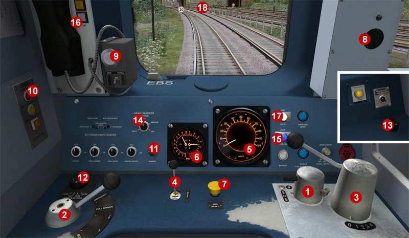 3.4 Driver s Cabin The image below illustrates the positions of each control and indicator within the Class 455/9 driver s cabin.