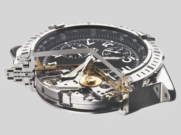 A cross-section shows some of the complexity and precision of the ref A13352. Breitling is noted for the high quality of its engineering and manufacturing. Photo Breitling S.A. Blackbird ref 13353-2002 to 2004 For the first time the Blackbird has a different model reference than the standard Chronomat; the new Blackbird for the model year 2003 is the ref A13353.