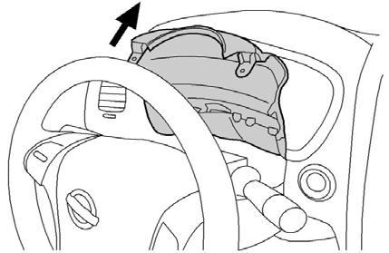 Fig. 24 22) Steering wheel assembly removal. a) Rotate the steering wheel clockwise to access the right steering column cover screw as shown in Fig. 24. b) Remove one (1) phillips head screw as shown in Fig.