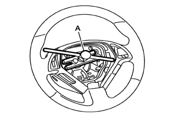 Fig. 28 26) Steering wheel assembly removal. a) Using J Tool # J-25726-A or a similar approved puller and remove the steering wheel assembly as shown in Fig. 21. Fig. 29 27) Spiral cable assembly removal.