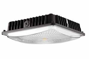 LED Canopy With its superior rugged construction and low profile design, the LCAN series of luminaires is the perfect solution for parking garages and canopy applications.