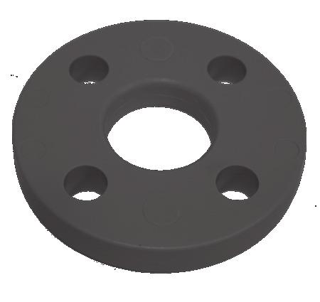 OD D1 D2 t D3 STEEL REINFORCED BACKING RING* Size Dimensions PP - Black* mm inch OD D1 D2 D3 t Weight # of Bolt Holes Part Number 40 1-1/4 5.118 3.500 2.008 0.630 0.630 1.235 4 5146012 50 1-1/2 5.