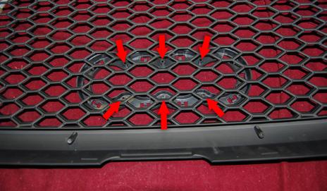 NOTE Once the grille installation procedure is complete, only by again removing the bumper cover can changes be made to