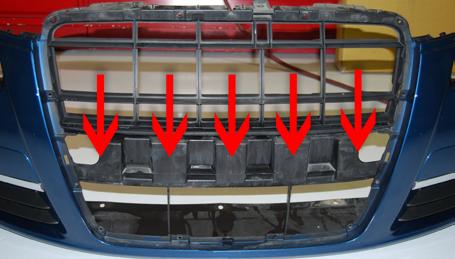 These areas may not allow the RS-style grille to completely seat into place, and may cause a very slight bulging of the grille once installed.