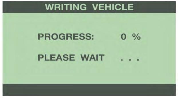 Once the programmer has completed the reading process, it will proceed to the Writing Vehicle mode. Continue to follow the messages on the screen.