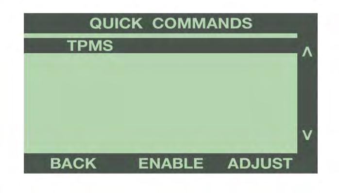 Press Select to enter Quick Commands menu from the Main Menu. The programmer will display the following menu.