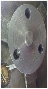 Figure 11 Mandrel Figure 12 Square rod in tool post Figure 13 Brake pad arrangement Calculations: ADVANTAGES BY USING ALUMINUM ALLOY Durability One of the key advantages of aluminum brake discs is